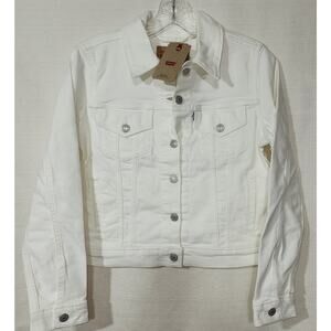 Levis White trucker jacket women's XS
